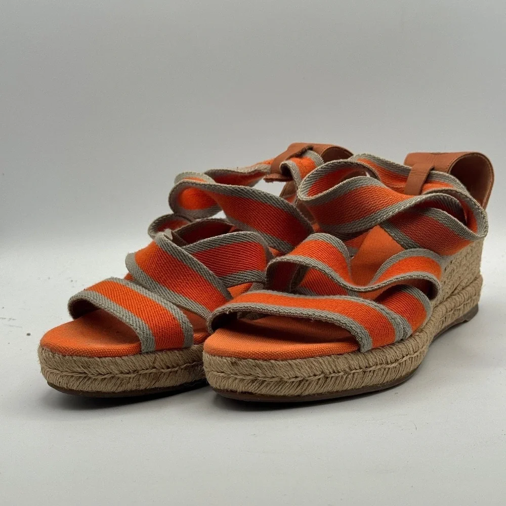 Tory Burch Shoes Womens Size 9B Espadrille Wedge Sandals Strappy Summer Dressy‎